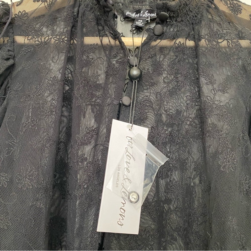 For Love & Lemons Midnight black lace top, size XS - Picture 2 of 8
